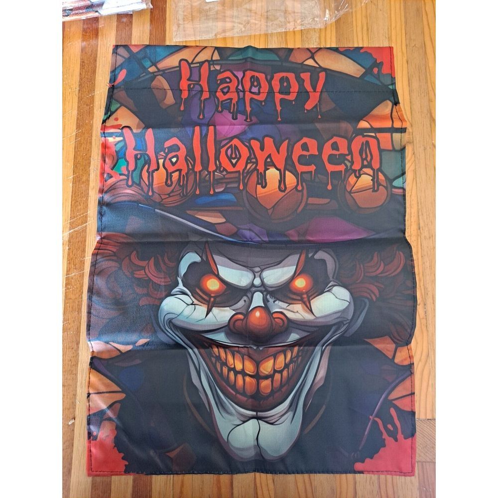 NEW Home & Garden 1pc Double Sided Happy Halloween Scary Garden Flag 12x18